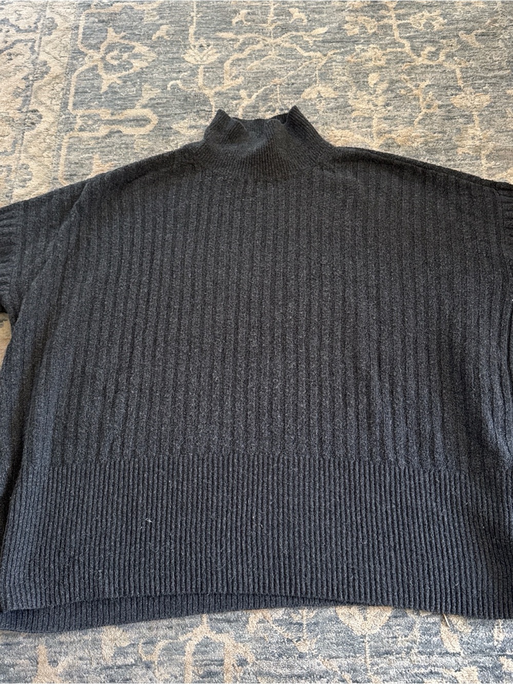 LOFT Black Ribbed Turtleneck Sweater